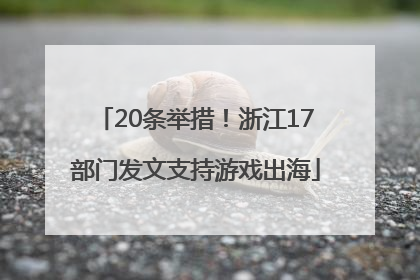 20条举措！浙江17部门发文支持游戏出海